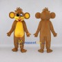 Custom Brown and Yellow Monkey with Eye Patch Mascot Costume Adult Full Body Suit for Theme Parties
