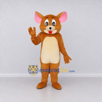 Custom Brown and Cream Mouse Mascot Costume Adult Full Body Suit for School Events