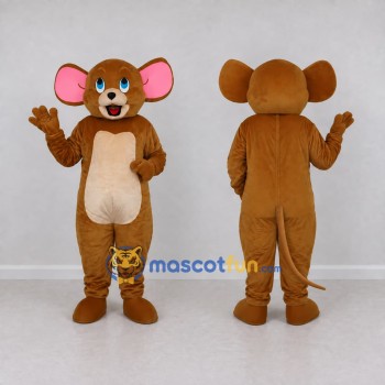 Custom Brown and Tan Mouse Mascot Costume Adult Full Body Suit for School Events