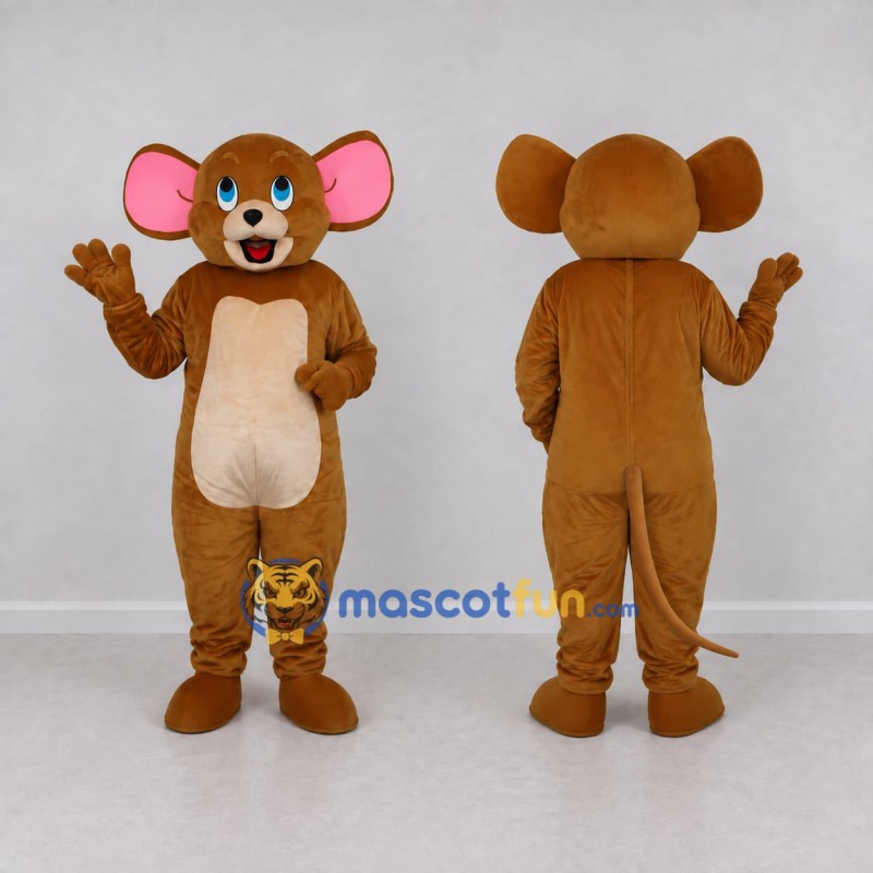 Custom Brown and Tan Mouse Mascot Costume Adult Full Body Suit for School Events Custom Brown and Tan Mouse Mascot Costume Adult Full Body Suit for School Events