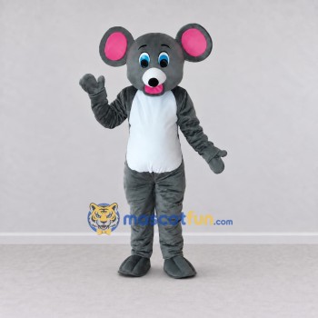 Custom Gray and White Mouse Mascot Costume Adult Full Body Suit for School Events Custom Gray and White Mouse Mascot Costume Adult Full Body Suit for School Events