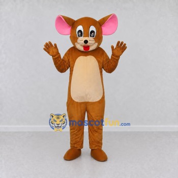 Custom Brown and Cream Mouse Mascot Costume Adult Full Body Suit for School Events