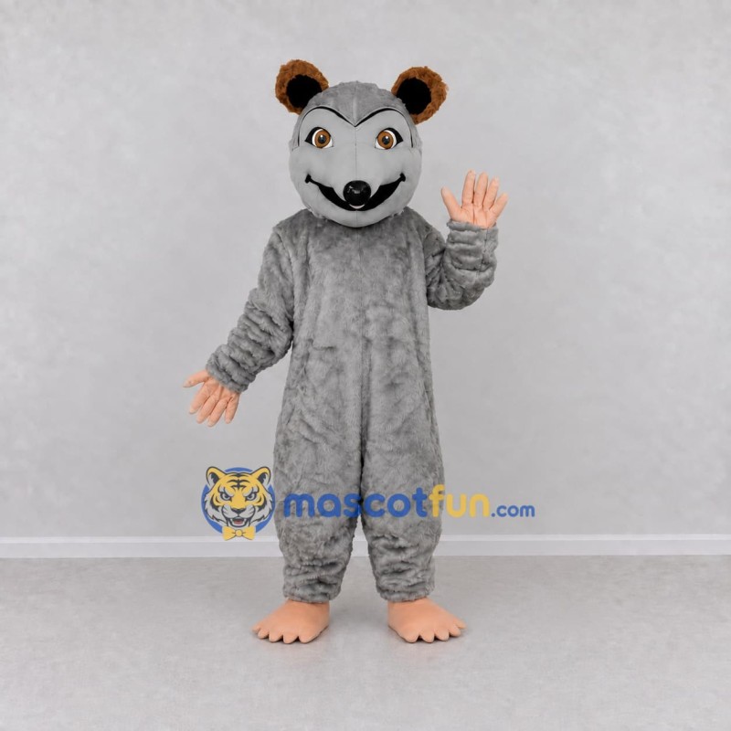 Custom Gray and Tan Rat Character Mascot Costume Adult Full Body Suit for School Events Custom Gray and Tan Rat Character Mascot Costume Adult Full Body Suit for School Events