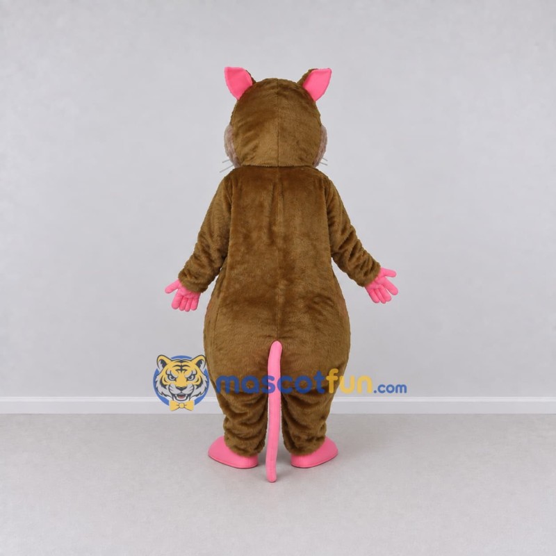 Custom Brown and Pink Rat Mascot Costume Adult Full Body Suit for School Events Custom Brown and Pink Rat Mascot Costume Adult Full Body Suit for School Events
