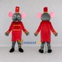 Custom Gray Red and Gold Mouse in Uniform Mascot Costume Adult Full Body Suit for Theme Parties