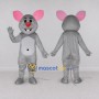 Custom Gray and White Mouse Mascot Costume Adult Full Body Suit for School Events