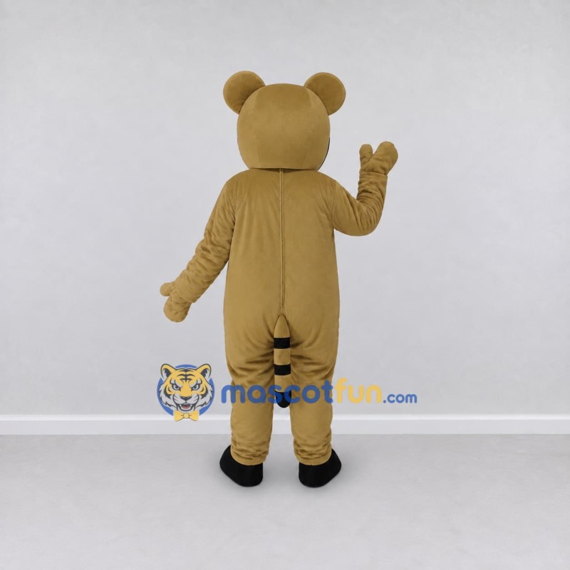 Custom Tan Black and White Raccoon Character Mascot Costume Adult Full Body Suit for School Events Custom Tan Black and White Raccoon Character Mascot Costume Adult Full Body Suit for School Events