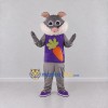 Custom Gray and Purple Rabbit in Carrot Shirt Mascot Costume Adult Full Body Suit for Easter Events