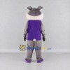 Custom Gray and Purple Rabbit in Carrot Shirt Mascot Costume Adult Full Body Suit for Easter Events