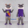 Custom Gray and Purple Rabbit in Carrot Shirt Mascot Costume Adult Full Body Suit for Easter Events