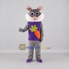 Custom Gray and Purple Rabbit in Carrot Shirt Mascot Costume Adult Full Body Suit for Easter Events Custom Gray and Purple Rabbit in Carrot Shirt Mascot Costume Adult Full Body Suit for Easter Events