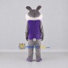 Custom Gray and Purple Rabbit in Carrot Shirt Mascot Costume Adult Full Body Suit for Easter Events Custom Gray and Purple Rabbit in Carrot Shirt Mascot Costume Adult Full Body Suit for Easter Events