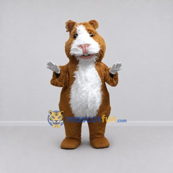 Custom Brown and White Guinea Pig Mascot Costume Adult Full Body Suit for School Events Custom Brown and White Guinea Pig Mascot Costume Adult Full Body Suit for School Events