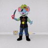 Custom Blue Green and Black Mouse Pirate Mascot Costume Adult Full Body Suit for Theme Parties
