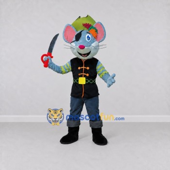 Custom Blue Green and Black Mouse Pirate Mascot Costume Adult Full Body Suit for Theme Parties Custom Blue Green and Black Mouse Pirate Mascot Costume Adult Full Body Suit for Theme Parties