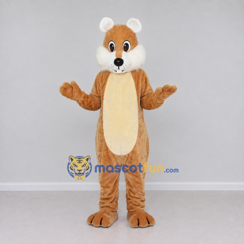 Custom Tan and Cream Squirrel Mascot Costume Adult Full Body Suit for Wildlife Events Custom Tan and Cream Squirrel Mascot Costume Adult Full Body Suit for Wildlife Events
