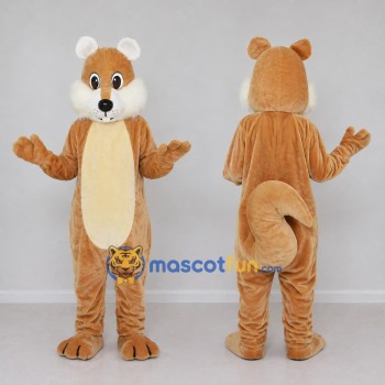 Custom Tan and Cream Squirrel Mascot Costume Adult Full Body Suit for Wildlife Events