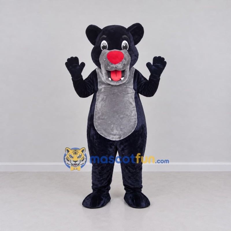 Custom Dark Blue and Gray Bear Mascot Costume Adult Full Body Suit for School Events