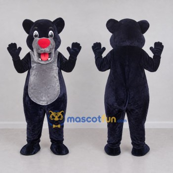 Custom Dark Blue and Gray Bear Mascot Costume Adult Full Body Suit for School Events