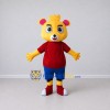 Custom Yellow Red and Blue Bear in T Shirt Mascot Costume Adult Full Body Suit for School Events Custom Yellow Red and Blue Bear in T Shirt Mascot Costume Adult Full Body Suit for School Events