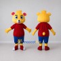 Custom Yellow Red and Blue Bear in T Shirt Mascot Costume Adult Full Body Suit for School Events