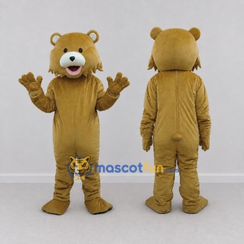 Custom Golden Brown Teddy Bear Mascot Costume Adult Full Body Suit for Community Events