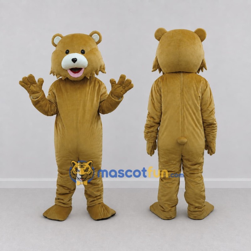 Custom Golden Brown Teddy Bear Mascot Costume Adult Full Body Suit for Community Events Custom Golden Brown Teddy Bear Mascot Costume Adult Full Body Suit for Community Events