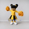 Custom Yellow and Black Cheerleader Mascot Costume Adult Full Body Suit for Sports Events Custom Yellow and Black Cheerleader Mascot Costume Adult Full Body Suit for Sports Events
