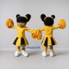 Custom Yellow and Black Cheerleader Mascot Costume Adult Full Body Suit for Sports Events Custom Yellow and Black Cheerleader Mascot Costume Adult Full Body Suit for Sports Events