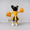 Custom Yellow and Black Cheerleader Mascot Costume Adult Full Body Suit for Sports Events Custom Yellow and Black Cheerleader Mascot Costume Adult Full Body Suit for Sports Events