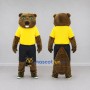 Custom Brown Yellow and Black Beaver in Sportswear Mascot Costume Adult Full Body Suit for Sports Events