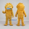 Custom Yellow Spiky Monster Mascot Costume Adult Full Body Suit for Theme Parties