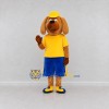 Custom Brown Yellow and Blue Dog in T Shirt Mascot Costume Adult Full Body Suit for School Events Custom Brown Yellow and Blue Dog in T Shirt Mascot Costume Adult Full Body Suit for School Events