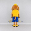 Custom Brown Yellow and Blue Dog in T Shirt Mascot Costume Adult Full Body Suit for School Events Custom Brown Yellow and Blue Dog in T Shirt Mascot Costume Adult Full Body Suit for School Events