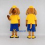 Custom Brown Yellow and Blue Dog in T Shirt Mascot Costume Adult Full Body Suit for School Events