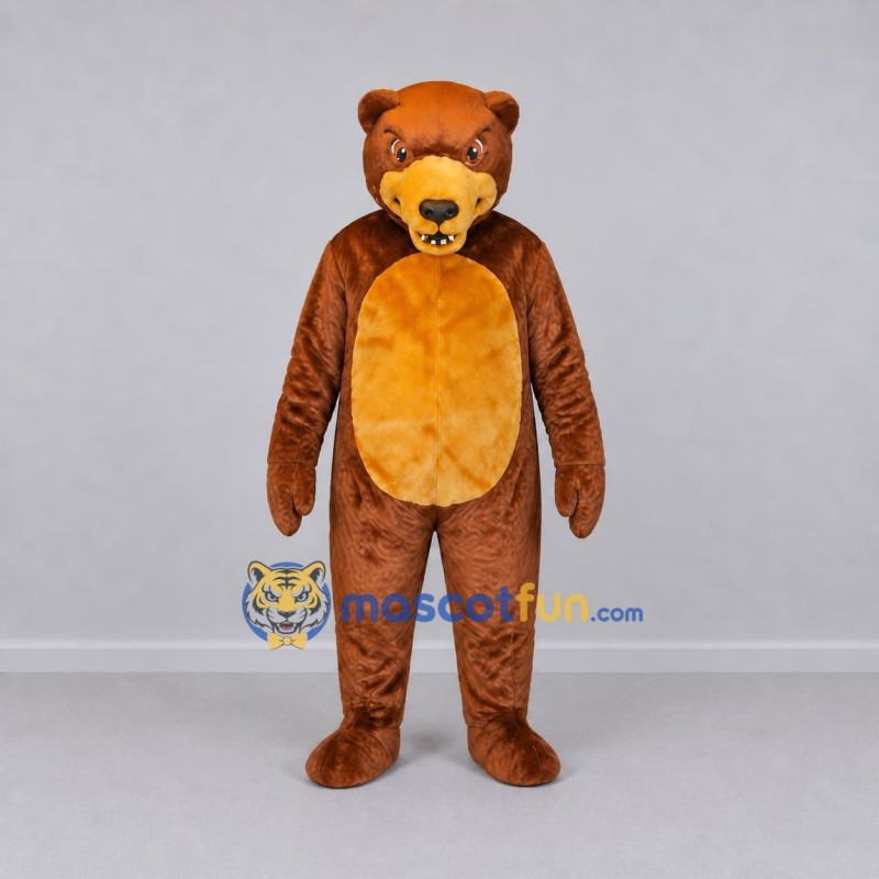 Custom Brown and Tan Bear Mascot Costume Adult Full Body Suit for School Events Custom Brown and Tan Bear Mascot Costume Adult Full Body Suit for School Events
