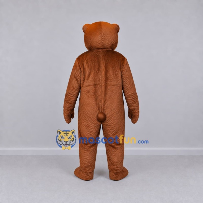 Custom Brown and Tan Bear Mascot Costume Adult Full Body Suit for School Events Custom Brown and Tan Bear Mascot Costume Adult Full Body Suit for School Events