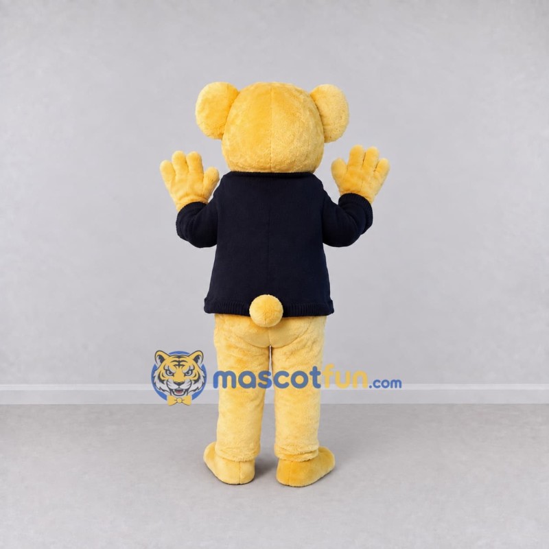 Custom Yellow Navy Blue and Red Teddy Bear with Bow Tie Mascot Costume Adult Full Body Suit for Community Events Custom Yellow Navy Blue and Red Teddy Bear with Bow Tie Mascot Costume Adult Full Body Suit for Community Events
