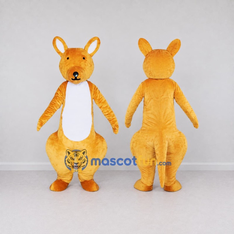 Custom Orange and White Kangaroo Mascot Costume Adult Full Body Suit for Wildlife Events Custom Orange and White Kangaroo Mascot Costume Adult Full Body Suit for Wildlife Events
