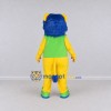 Custom Yellow Blue and Green Lion in Vest Mascot Costume Adult Full Body Suit for School Events Custom Yellow Blue and Green Lion in Vest Mascot Costume Adult Full Body Suit for School Events