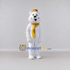 Custom White and Yellow Bear with Scarf Mascot Costume Adult Full Body Suit for Winter Events Custom White and Yellow Bear with Scarf Mascot Costume Adult Full Body Suit for Winter Events