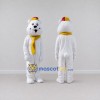 Custom White and Yellow Bear with Scarf Mascot Costume Adult Full Body Suit for Winter Events Custom White and Yellow Bear with Scarf Mascot Costume Adult Full Body Suit for Winter Events