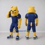 Custom Yellow and Navy Blue Bulldog in Sportswear Mascot Costume Adult Full Body Suit for Sports Events