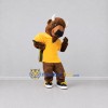 Custom Brown and Yellow Bison in T Shirt Mascot Costume Adult Full Body Suit for Sports Events