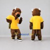 Custom Brown and Yellow Bison in T Shirt Mascot Costume Adult Full Body Suit for Sports Events