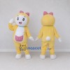 Custom Yellow White and Pink Cat Character Mascot Costume Adult Full Body Suit for School Events