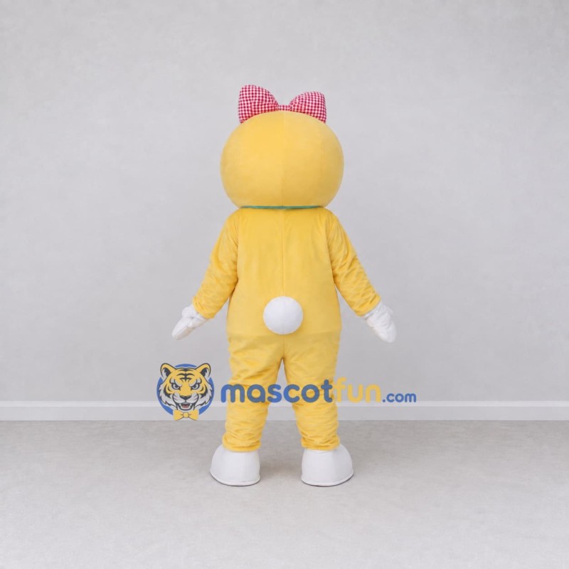 Custom Yellow White and Pink Cat Character Mascot Costume Adult Full Body Suit for School Events Custom Yellow White and Pink Cat Character Mascot Costume Adult Full Body Suit for School Events