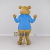 Custom Tan and Blue Beaver in T Shirt Mascot Costume Adult Full Body Suit for School Events