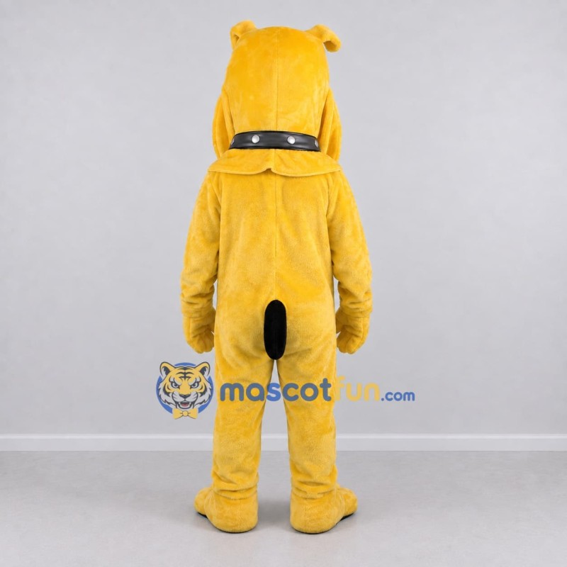 Custom Yellow and White Bulldog Mascot Costume Adult Full Body Suit for School Events Custom Yellow and White Bulldog Mascot Costume Adult Full Body Suit for School Events