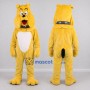 Custom Yellow and White Bulldog Mascot Costume Adult Full Body Suit for School Events